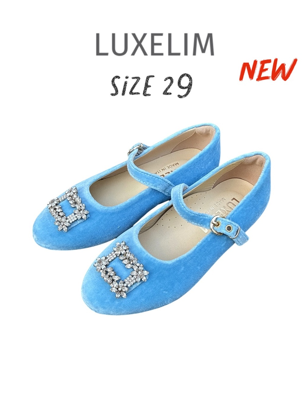 Luxelim sz 29 NEW Lila Velvet Shoes blue